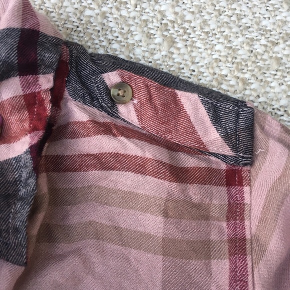 Lucky | pale pink plaid viscose modal button down - Picture 2 of 8